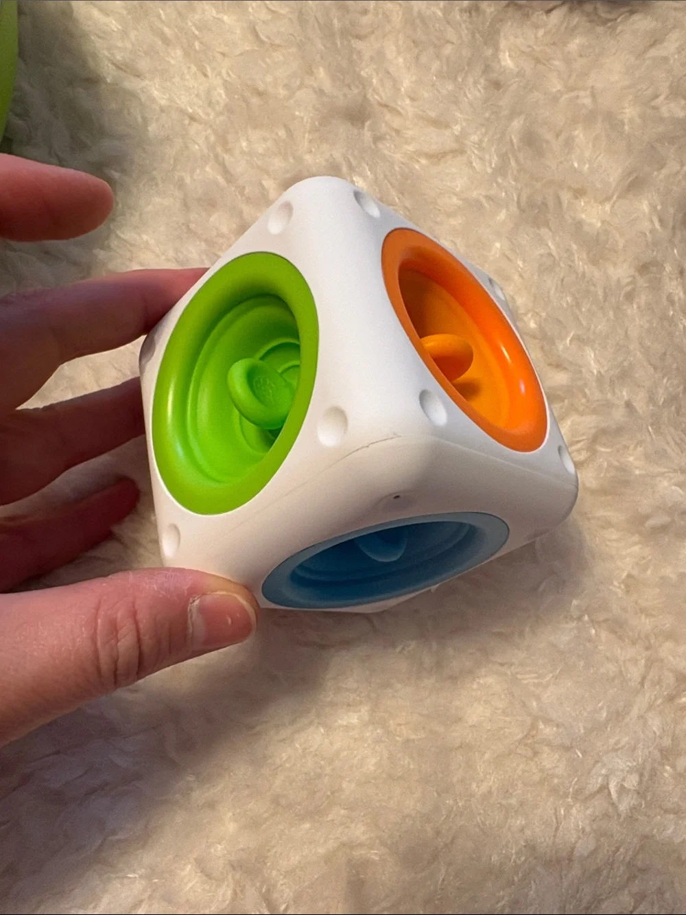 Fat Brain Toys Set of 3 Dimpl, SpinnyPins and Tugl Cube